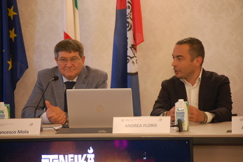 Il Rettore Francesco Mola e l'assessore Andrea Floris