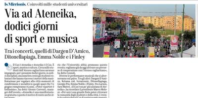 La notizia su L'Unione Sarda del 2 giugno 2022 a pagina 20