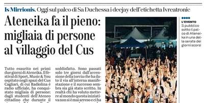 La notizia su L'Unione Sarda del 4 giugno 2022 a pagina 19