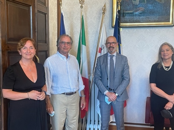 Cagliari. Da sinistra, Patrizia Zavattari, Henry Erlich, Gianni Fenu e Iole Tomassini Barbarossa