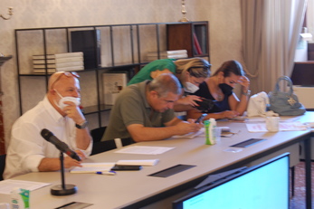 Alcuni dei giornalisti presenti: Andrea Piras (L'Unione Sarda), Stefano Ambu (ANSA), Mariangela Lampis (Videolina), Eleonora Bullegas (AGI)