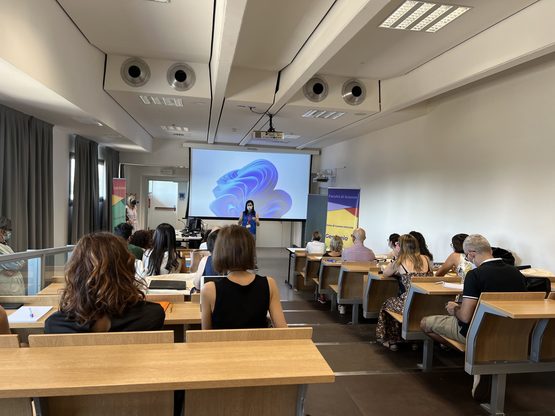 Un'immagine dei lavori della scuola