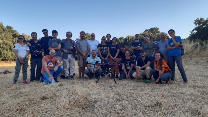 Il gruppo di lavoro sul campo che vede coinvolti l'Università di Cagliari e il CNR ISPC di Potenza | © AirLab CNR ISPC