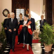 Il Presidente Mattarella e il rettore nel Palazzo del Rettorato