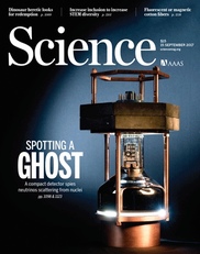 La copertina di Science del 15 settembre 2017 dedicata alla prima evidenza sperimentale della diffusione coerente di neutrini