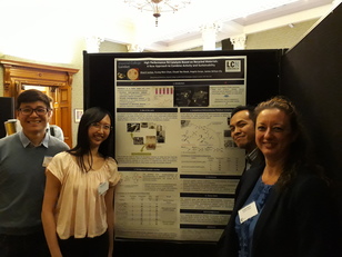 Da sinistra, gli specialisti del Green Chemistry dell'Imperial college Kuang Wen Chan, Chuek Yee Kwok, Khairil Jantan  con Angela Serpe
