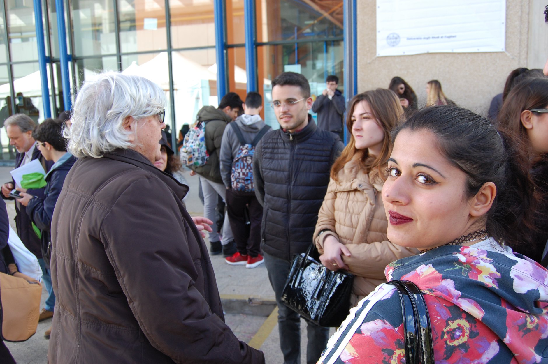Il Rettore insieme agli studenti