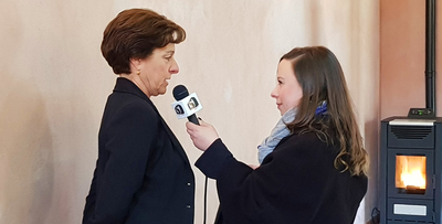 Alessandra Carucci intervistata dalla giornalista Monica Magro (Tiscali TV e Radio Sintony)